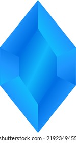 Abstract blue hexagon crystal. Blue hexagon crystal vector logo icon. Gem diamond Jewel.