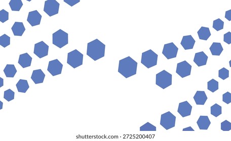 Abstract Blue Hexagon Flow on White Background	