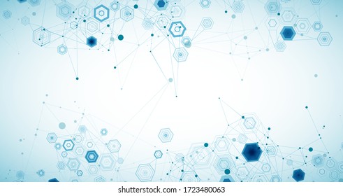 Abstract blue hexagon futuristic background for design works. Science and technology. 