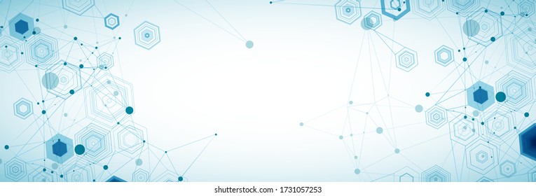 Abstract blue hexagon futuristic background for design works. Science and technology. 