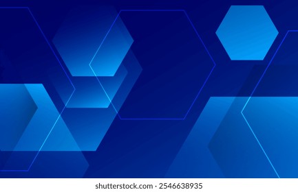 Abstractas fondo geométrico hexágono azul. Ilustración vectorial