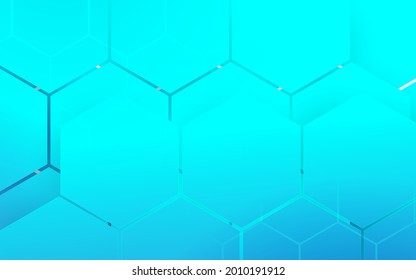 Resumen de fondo de diseño geométrico hexagonal azul. Tecnología futurista con concepto de salud. Ilustración del vector