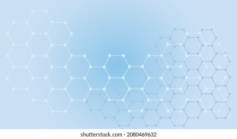 Resumen de fondo de degradado hexagonal azul. Patrón de abeja. Futurista estilo de ciencia ficción de la medicina moderna. Copiar espacio. Ilustración del vector