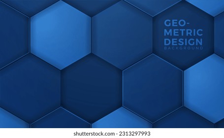 Fondo de degradado hexagonal azul abstracto