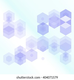 abstract blue hexagon on a white background