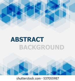 Abstract blue hexagon overlapping background, stock vector