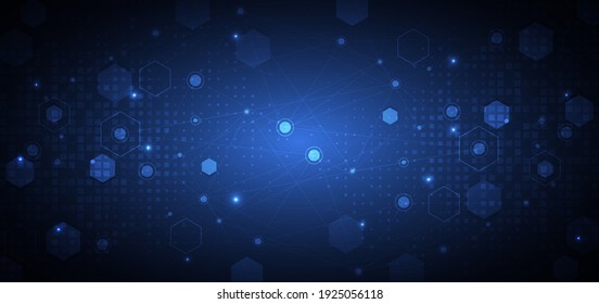 Abstract blue hexagon pattern background. Medical and science, technology connection concept. You can use for ad, poster, template, business presentation. Vector illustration  