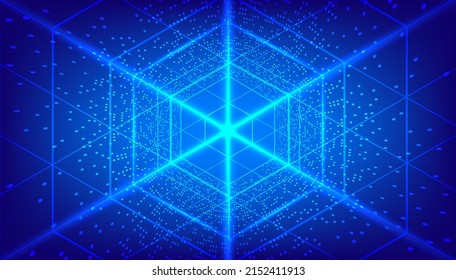 Abstract blue hexagon pattern background for a hi-tech communication concept. vector illustration