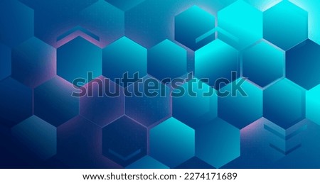 Abstract blue hexagon shapes with science and digital, futuristic, technology concept background. Vector illustration