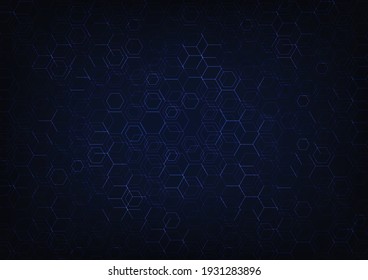Abstract blue hexagonal design of blockchain style template. Overlapping with crypto style background. illustration vector