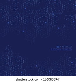 Abstract blue hexagonal pattern design of technology artwork template background. Use for ad, poster, artwork, template design, print. illustration vector eps10