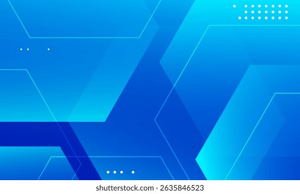 Projeto de fundo de hexágonos azuis abstratos. Ilustração vetorial