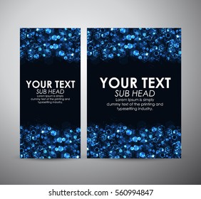 Abstract blue hexagons background on Brochure business design template or roll up.