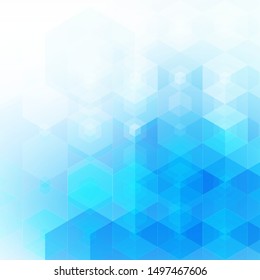Abstract blue hexagons. Background for presentation.
