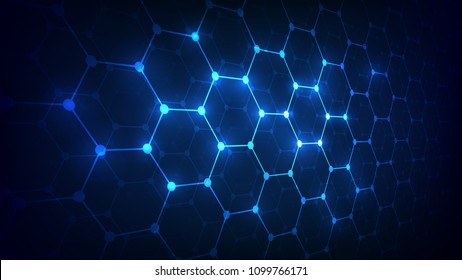 Abstract blue hexagons pattern background for design.Hi-tech communication concept innovation.vector illustration eps 10