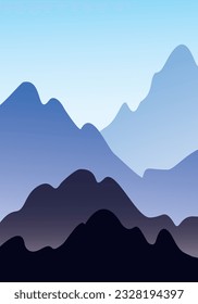 Abstract Blue Hills Background, Colorful Ellegant Vector Illustration