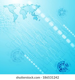 Abstract blue hi-tech vector background