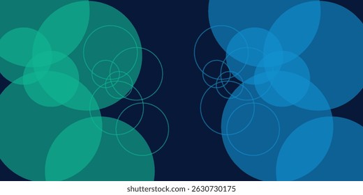 Fondo de Anuncio Horizontal azul Abstractas con Formas cuadradas geométricas azules y verdes brillantes. Adecuado para cabeceras, portadas, presentaciones, empresas, Sitios web, Ilustración vectorial.