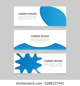 Abstract blue horizontal banner set