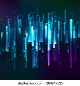 Abstract blue horizontal banner. Vector background. Lighting effect technology banner.