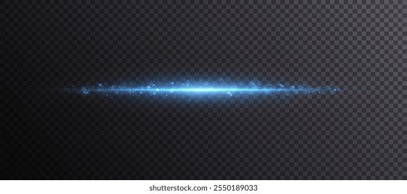 Luz Horizontal azul Abstractas con destello parpadeante de efecto de luz láser. Para interfaces de Diseño gráfico y juego.