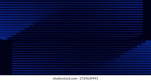 Abstract Blue Horizontal Line Background with Layered Stripes and Dynamic Cut Shape, Modern Minimal Technology Design for Business Presentation, Website Banner, Digital Interface, Corporate Branding, Data Visualization, Innovation Theme and Futuristic Digital Concept