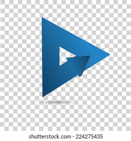 abstract  blue icon on the checkered background