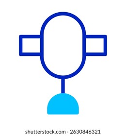 Abstract blue icon representation of a stylized microphone design idea
