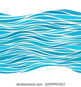 Abstract blue illustration on white background. Vector pattern. Art line ornament. Modern background design. Beautiful sea seamless vector background. 