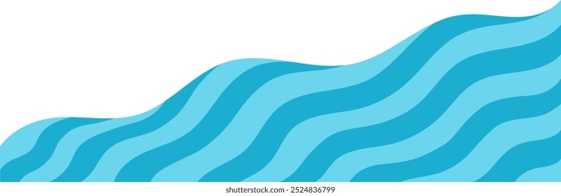 Ilustração azul abstrata sobre fundo branco. Padrão de vetor. Ornamento de linha de arte. Design abstrato do logotipo da onda da água