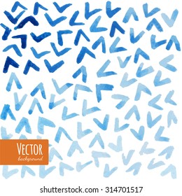 Abstract blue indigo tie dyed watercolor backgrounds in vector. Watercolor shibori batik technic illustration.
