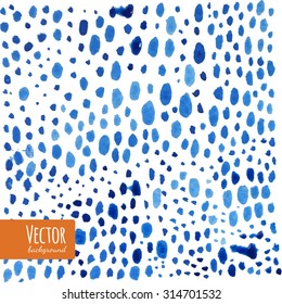 Abstract blue indigo tie dyed watercolor backgrounds in vector. Watercolor shibori batik technic illustration.