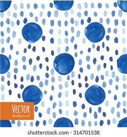 Anteojos de color azul índigo teñidos de color azul abstracto en vectores. Ilustración técnica del batik shibori color agua.