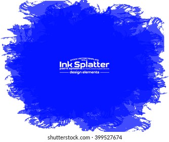 Abstract blue Ink splash background, grunge vector design template