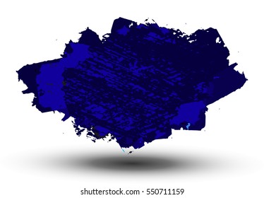 Abstract blue Ink splash background, grunge vector design template - paint brush