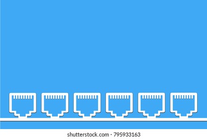 Abstract Blue Internet Connection RJ45 Ethernet concept vector background.Use for infographic, presentation or document.