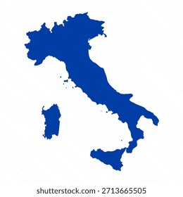 Abstract Blue Italy Simple Map