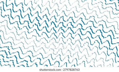 Abstract blue jagged lines forming a continuous wavelike pattern on a white background