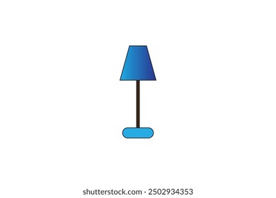 Abstract Blue Lamp Light stand Flat Vector illustration graphics for T-shirts, posters, and greeting card designs.