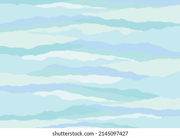 Abstract blue landscape background. Geometric template with wavy shape. Vector illustration background. 