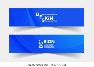 Abstract blue landscape banner background design templates