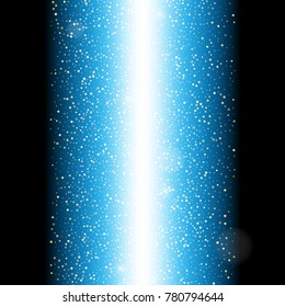 Abstract blue laser beam. Isolated on black background. Vector illustration, eps 10.