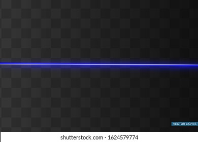 Abstract blue laser beam. Transparent isolated on black background. Vector illustration.the lighting effect.floodlight directional