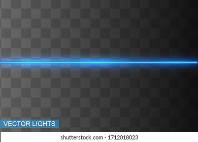 Abstract blue laser beam. Transparent isolated on black background. Vector illustration.the lighting effect.floodlight directional