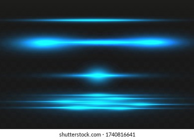 Abstract blue laser beam. Transparent isolated on black background. Vector illustration.the lighting effect.floodlight directional