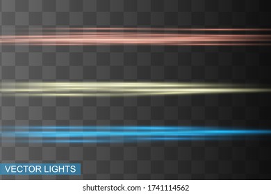 Abstract blue laser beam. Transparent isolated on black background. Vector illustration.the lighting effect.floodlight directional
