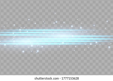 Abstract blue laser beam. Transparent isolated on black background. Vector illustration.the lighting effect.floodlight directional
