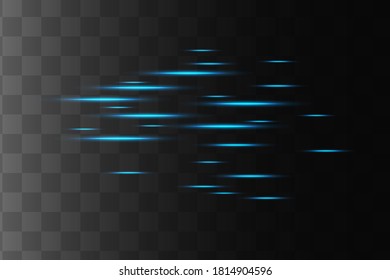 Abstract blue laser beam. Transparent isolated on black background. Vector illustration.the lighting effect.floodlight directional