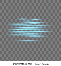 Abstract blue laser beam. Transparent isolated on black background. Vector illustration.the lighting effect.floodlight directional
