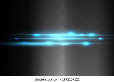 Abstract blue laser beam. Transparent isolated on black background. Vector illustration.the lighting effect.floodlight directional